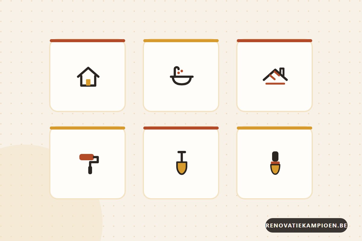 Overzicht van soorten renovatiewerken aan een woning in België
